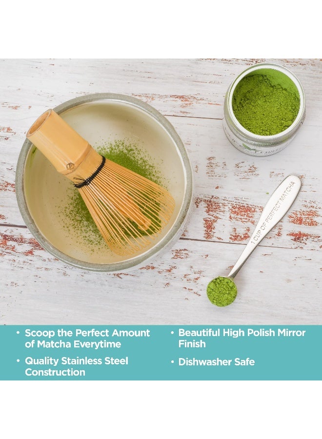 Pure Matcha Matcha Measuring Spoon | One Cup of Perfect Matcha | Stainless Steel Scoop | Premium High Polish Finish | 1/2 Teaspoon | 1Gram Serving - Image 2